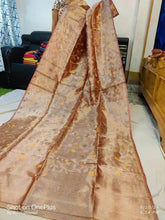 Beige Golden Tissue Jamdani Saree for Festive & Party - Saree - Aakritee - S10704